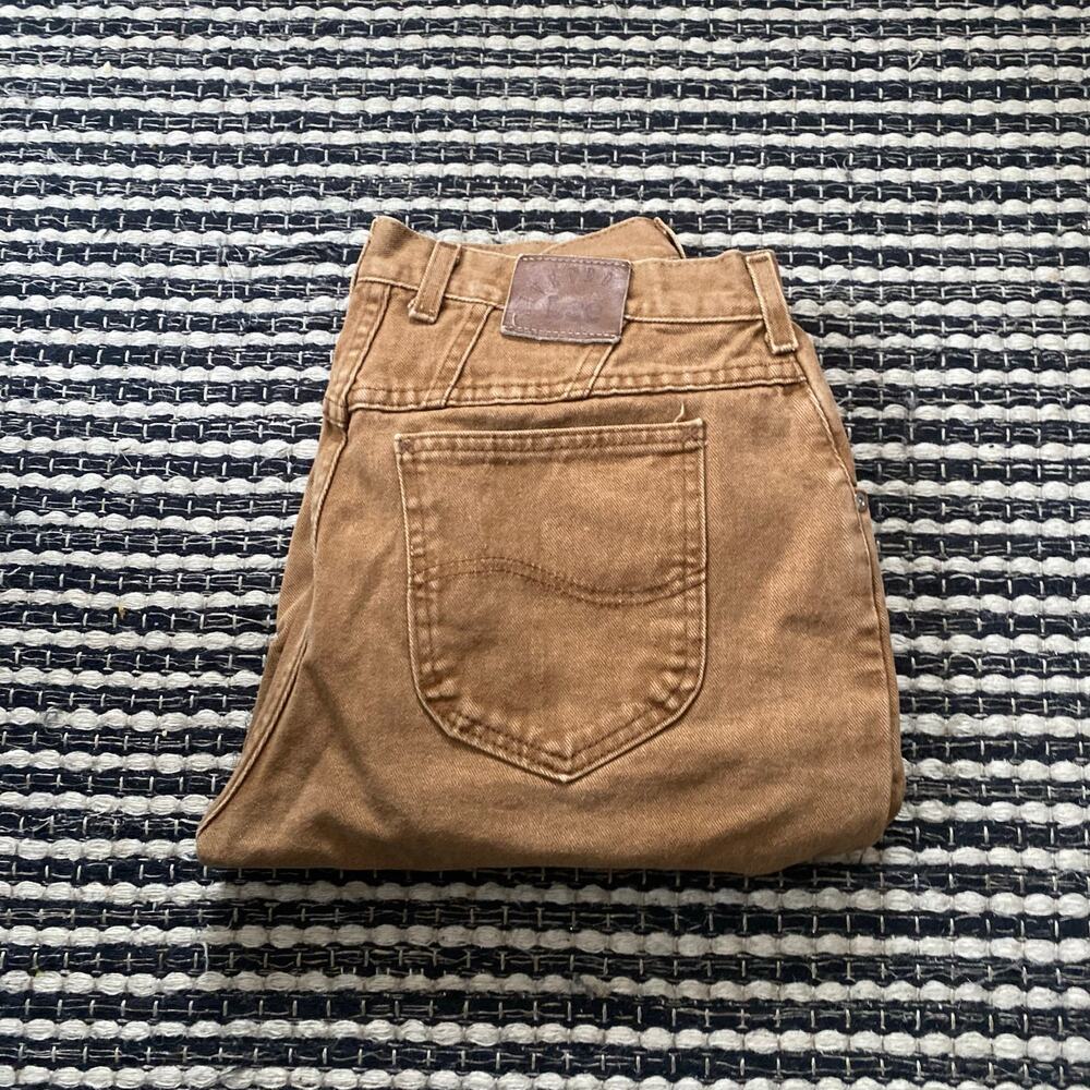 🌿Lee Riveted Womens Vintage Brown Denim Tapered Jeans 14 Med